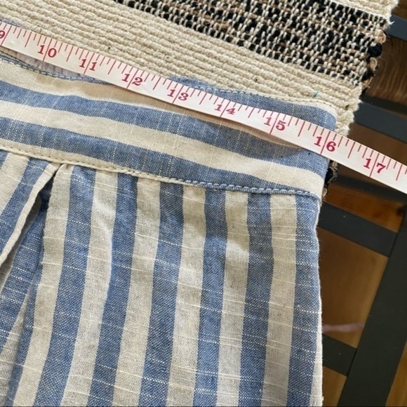 Max Studio Blue Cream Striped High Low Midi Skirt - Picture 10 of 14